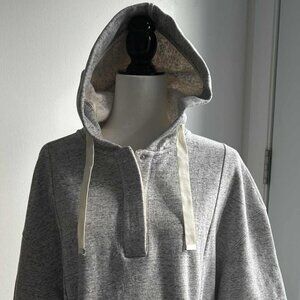 Scotch & Soda Heather Grey Cotton Short-Sleeve Belted Hoodie, Ribbon Ties – EU S